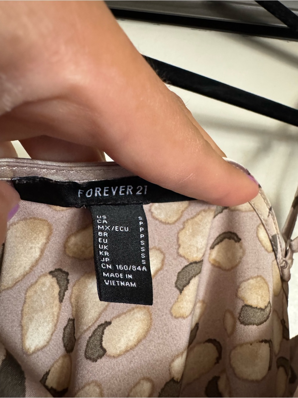 Forever 21 Beige Dot-Print Cowl Midi Slip Dress - Picture 6 of 6